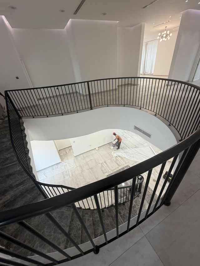 New villa finishing and handover: staircase