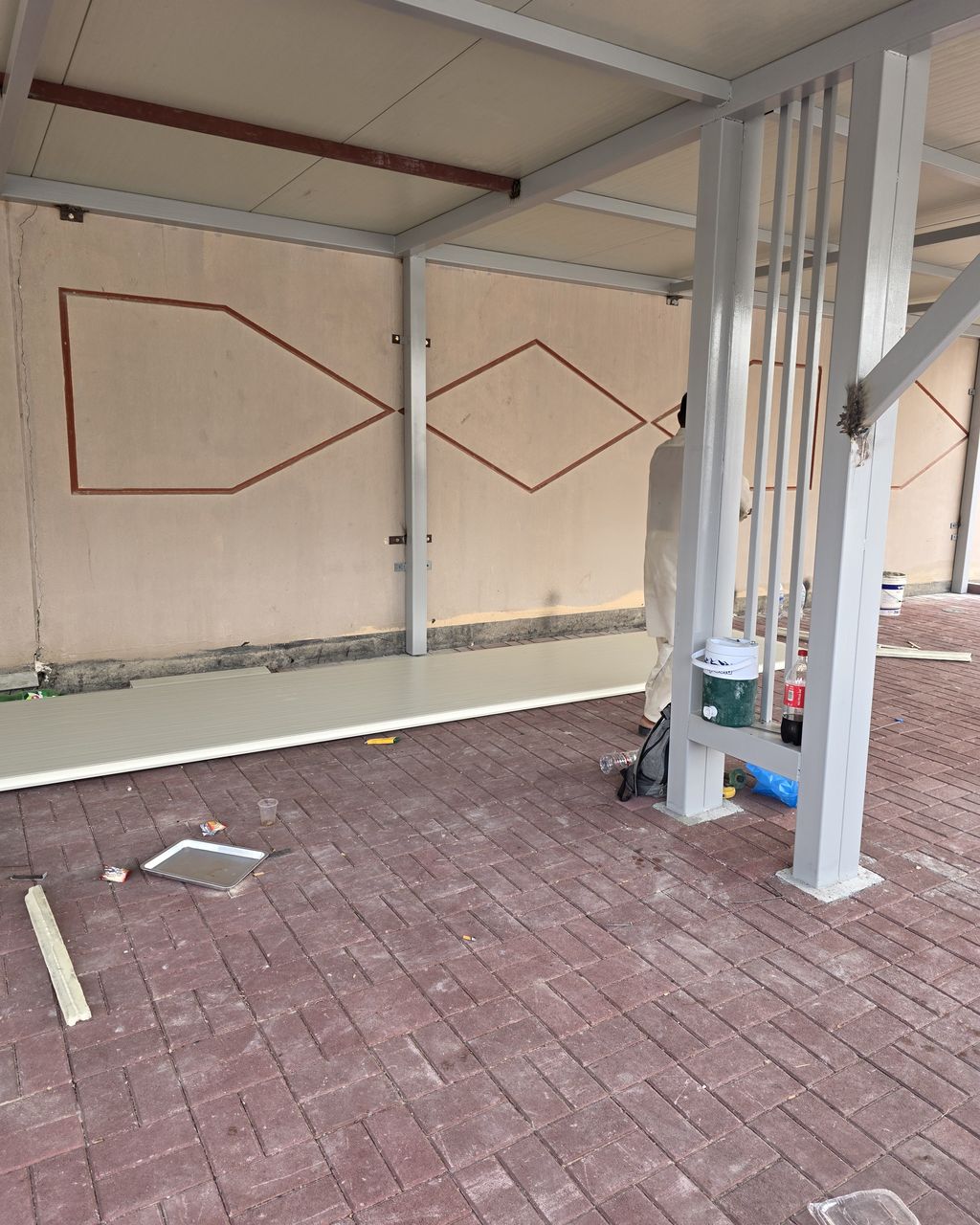 After: Car parking shade and paving in Umm Suqeim