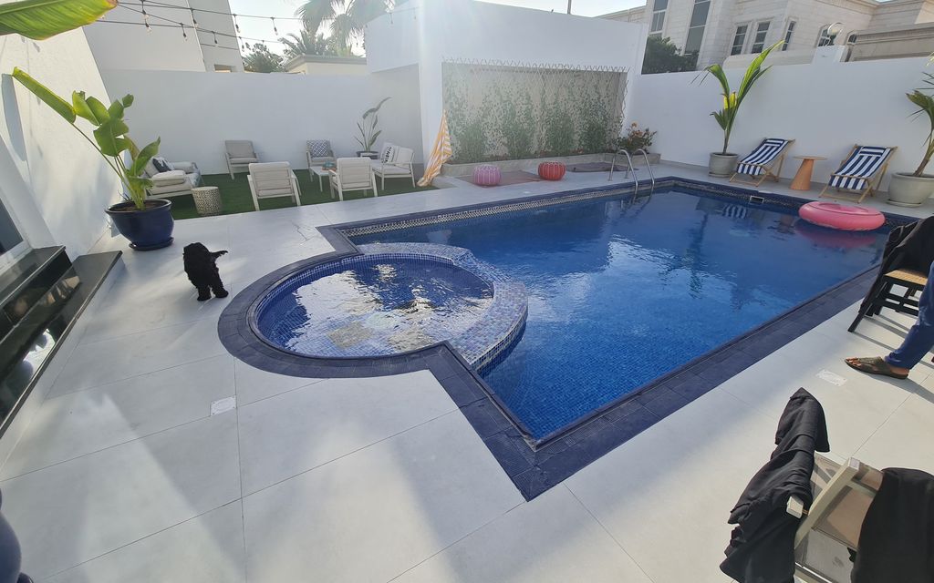 After: Pool deck and garden rebuilt
