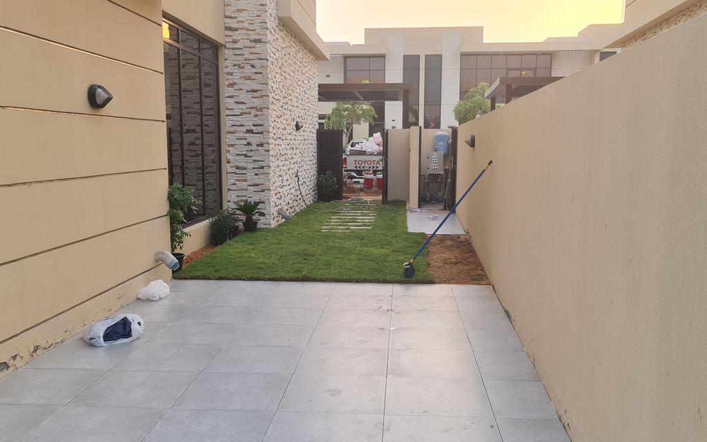 After: Side path paved and planted