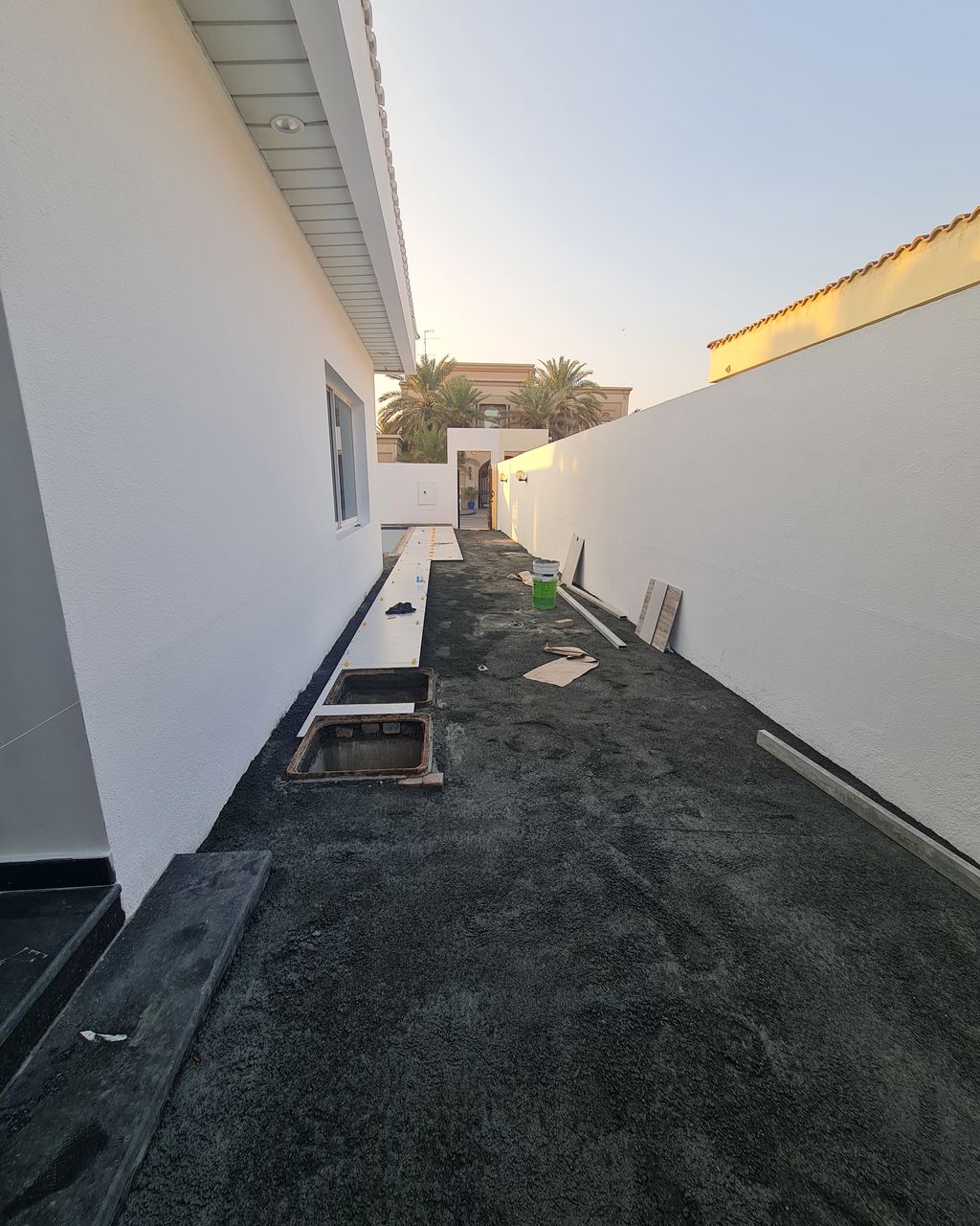 Before: Side path tiled